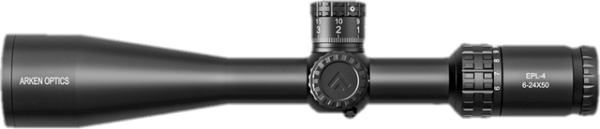Load image into Gallery viewer, Arken EPL4 6-24x50 FFP MIL VHR Illuminated Reticle with Zero Stop - 30mm Tube