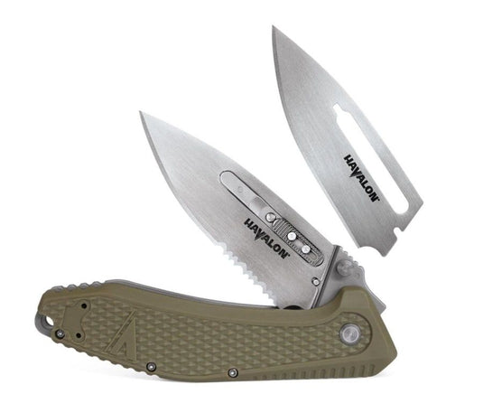 Havalon EDC Redi-Lock Assisted Folding Knife - Green, 3"