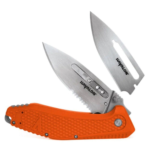 Havalon EDC Redi-Lock Assisted Folding Knife - Orange, 3"