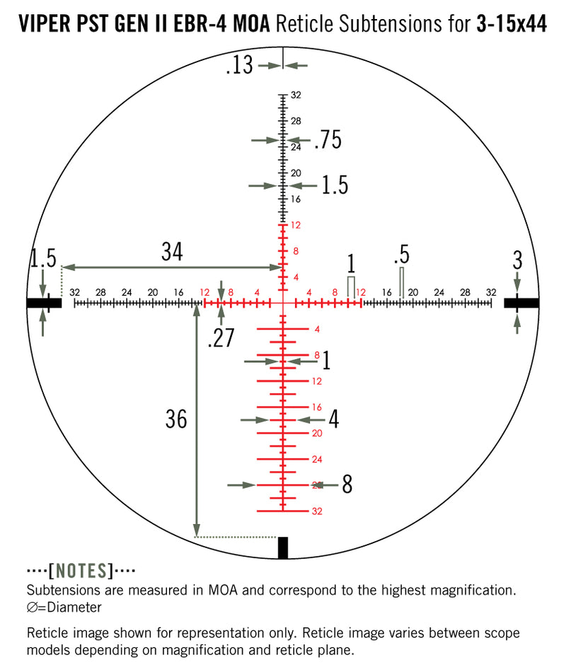 Load image into Gallery viewer, Vortex Viper PST Gen II 3-15x44 SFP EBR-4 (MOA) Reticle | 30mm Tube | Tactical Turrets