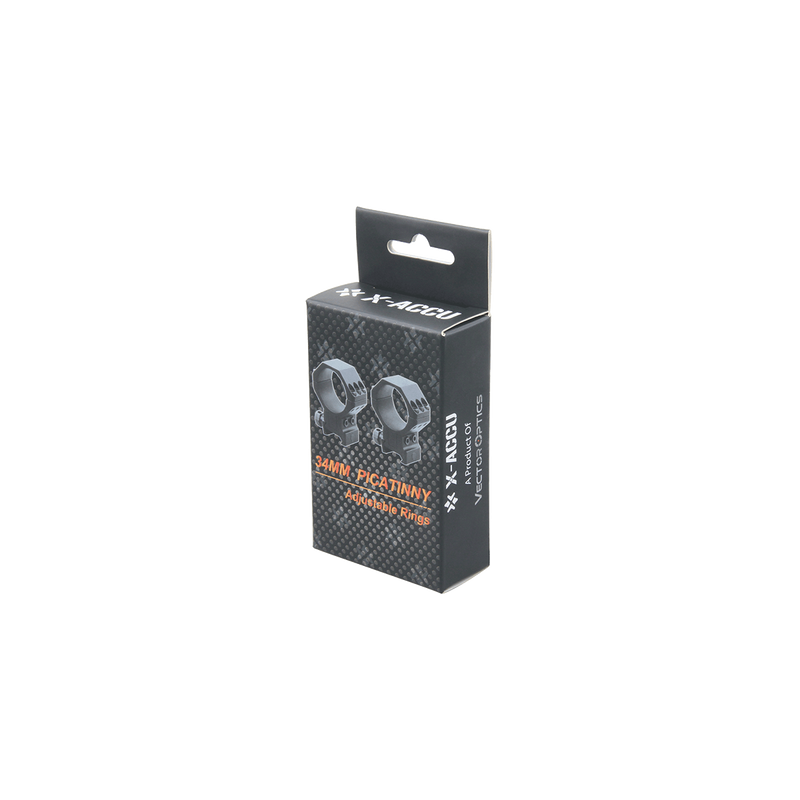 Load image into Gallery viewer, X-ACCU 34mm Adjustable Elevation Picatinny Rings
