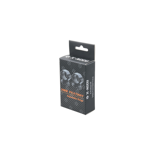 X-ACCU 34mm Adjustable Elevation Picatinny Rings