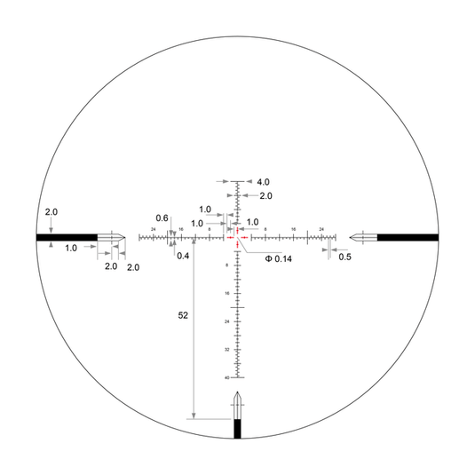 Arken EPL4 6-24x50 FFP MOA VHR/VPR Illuminated Reticle with Zero Stop - 30mm Tube