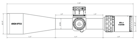Arken EPL4 6-24x50 FFP MOA VHR Illuminated Reticle with Zero Stop - 30mm Tube