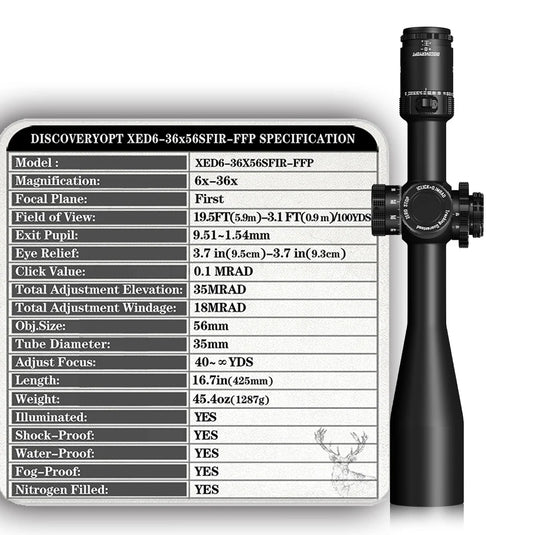 DISCOVERYOPT XED 6-36X56SFIR FFP-MRAD