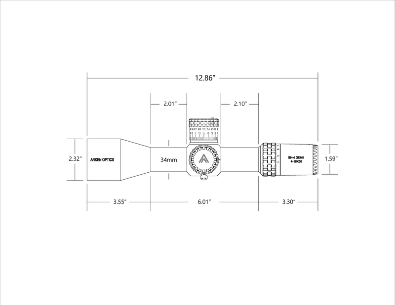 Load image into Gallery viewer, Arken SH4 4-16X50 GEN2 FFP MIL VPR Illuminated Reticle with Zero Stop - 34mm Tube
