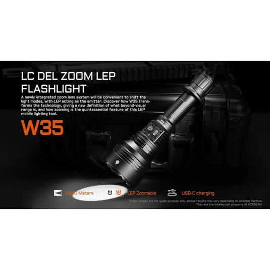 Acebeam W35 LC DEL Zoom LEP 800 Lumen Flashlight