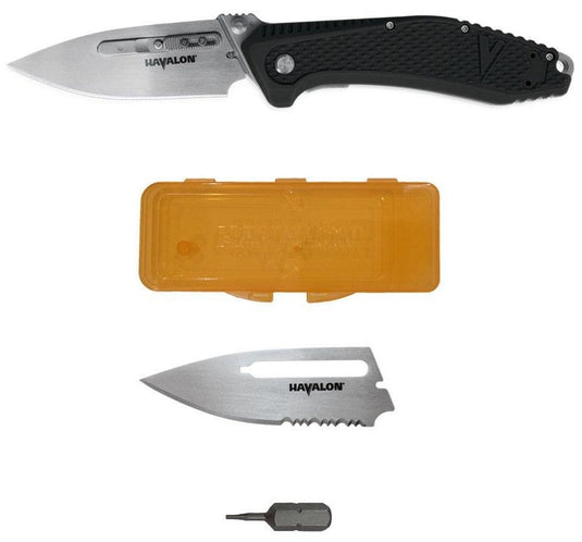 Havalon EDC Redi-Lock Assisted Folding Knife - Black, 3