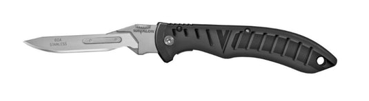 Havalon Forge Folding Knife - 2.75", Silver/Black