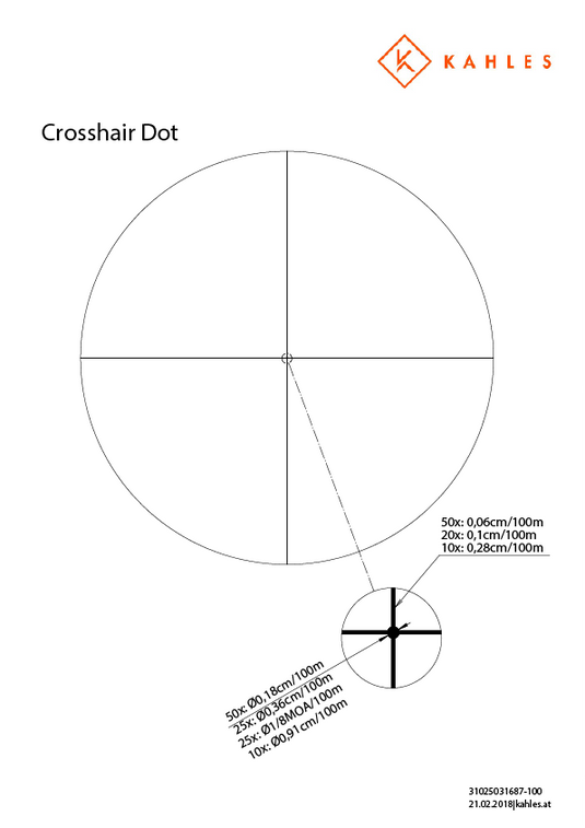 Kahles K1050 10-50x56 Crosshair Dot
