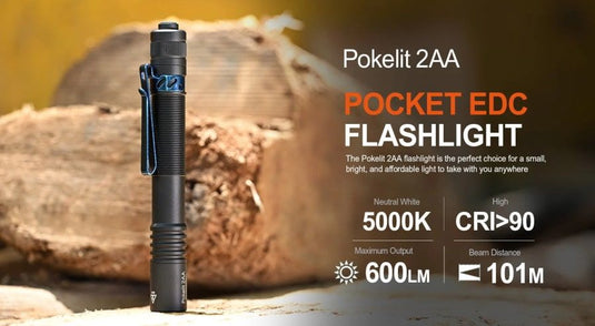 AceBeam Pokelit 2AA Everyday Carry Flashlight - 600 Lumens, Forest Green