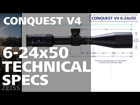 Load and play video in Gallery viewer, Zeiss Conquest V4  6-24x50 Illuminated RET 93 (ZMOA - 1) Ballistic Turret
